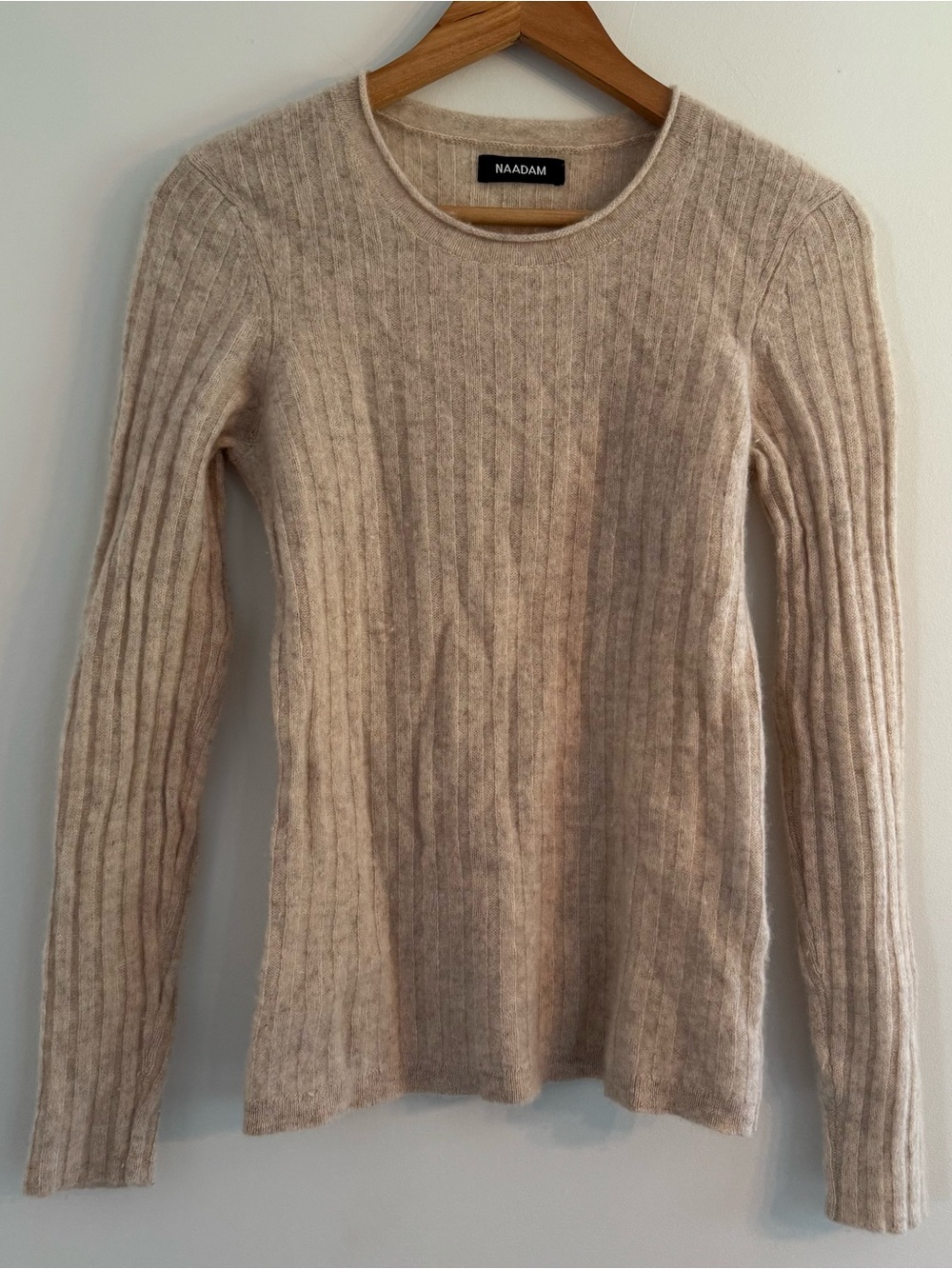 Naadam 100% Cashmere Sweater Womens Medium Cream Roll Neck Preppy Classic